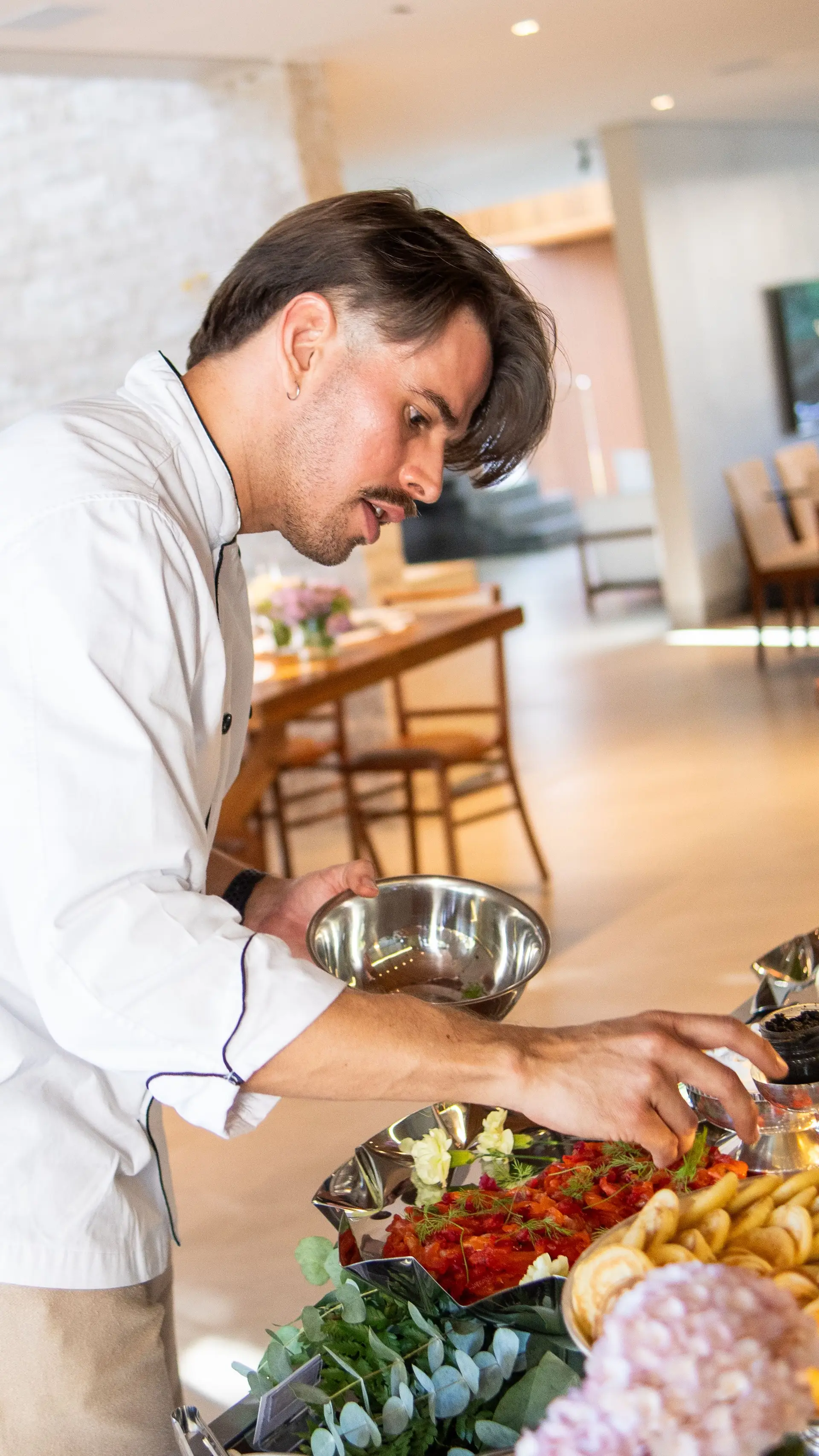 Detalle del buffet de alta cocina